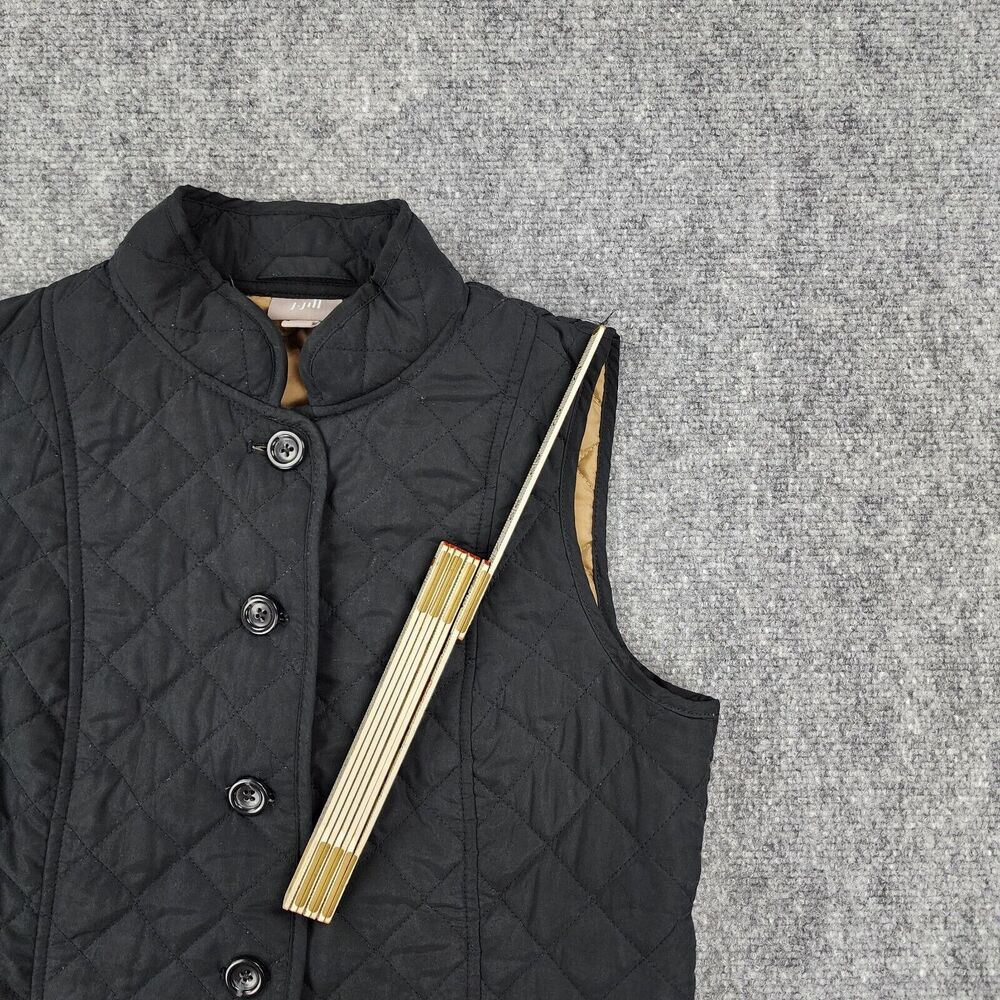 J Jill Vest Womens XS Black Heritage Quilted Button Down Lined Outdoor Hiking - Picture 13 of 16